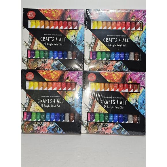 Crafts 4 All Acrylic Paint Sets 4 Sets of 24 Count Craft Paint Sets - Picture 3 of 5